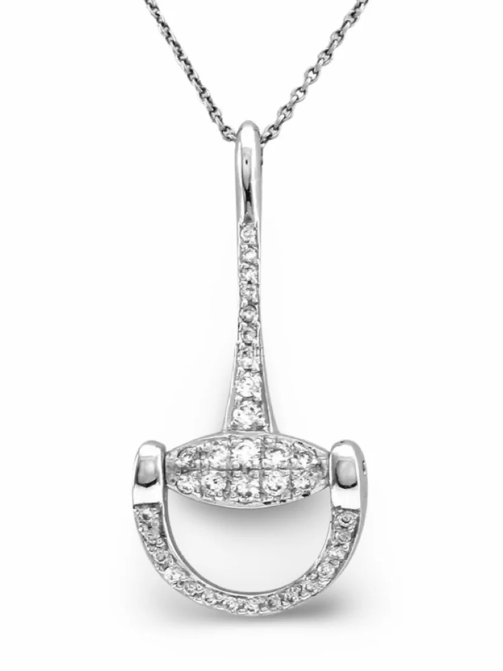 Westrian Sterling Silver Bling Snaffle Bit Drop Chain Necklace NEW